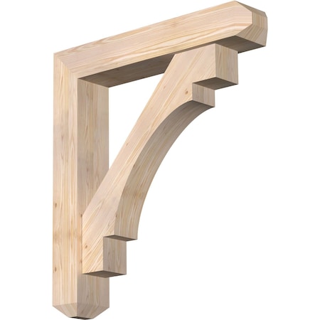 Ekena Millwork Merced Craftsman Smooth Bracket w/ Offset Brace, Douglas Fir, 7 1/2"W x 40"D x 44"H BKT0806X40X44MRC04SDF